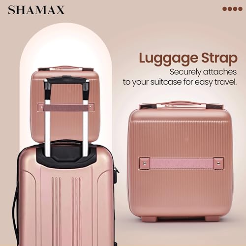 Image of SHAMAX Vanity Box Makeup Organiser Case (Waterproof) ABS Stylish Cosmetic Storage Jewellery, Skincare & Beauty Storage Jewellery Box Cosmetic Artist (Travel-Friendly) (Rose Gold)