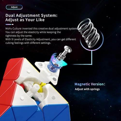 Image of HAWKISTER Kid Moyu Rs Pyraminx Magnetic 3X3 Mfjs Magic Speed Cube Puzzle, Rs Pyramid M Stickerless Cube (2022 Magnetic Version)