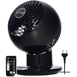 Ventilador Noche Woozoo, Ventilador de mesa ultra potente, silencioso y portátil, 30m², Alcance 25m, Oscilación multidireccional, Mando a distancia, Temporizador, Sala de estar - Woozoo PCF-SC15T - Negro