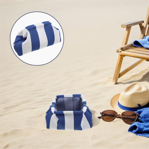 TEHAUX Striped Polyester Mahjong Tile Organizer Tote Bag with Zipper, Stylish and Versatile Empty Mahjong Carrying Bag for Game Lovers, for Beach Games and Daily Wallet Use, 11.4x8.3in - Image 8
