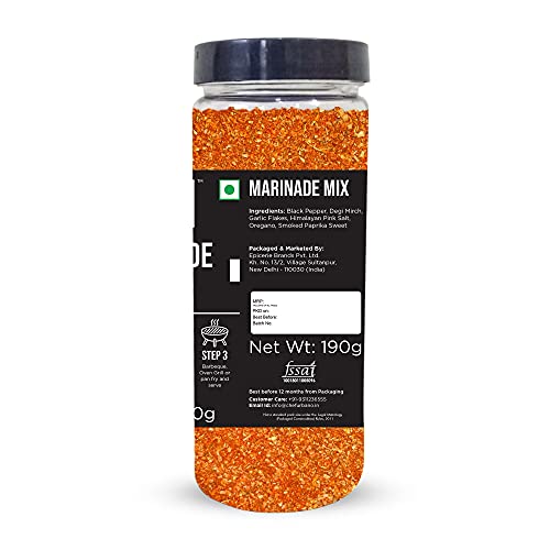 Image of Chef Urbano Marinade Mix 190g | Perfect Barbecue Tikka Masala Rub Spice Marinate Seasoning | All Purpose Seasoning | Zero Added Colours, Fillers, Additives & Preservatives | Vegetarian