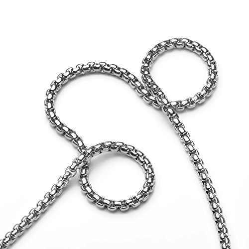 Jewelry 3mm Titanium Steel Rolo Silver Chain Necklaces for Women Men 16 to 30 in4