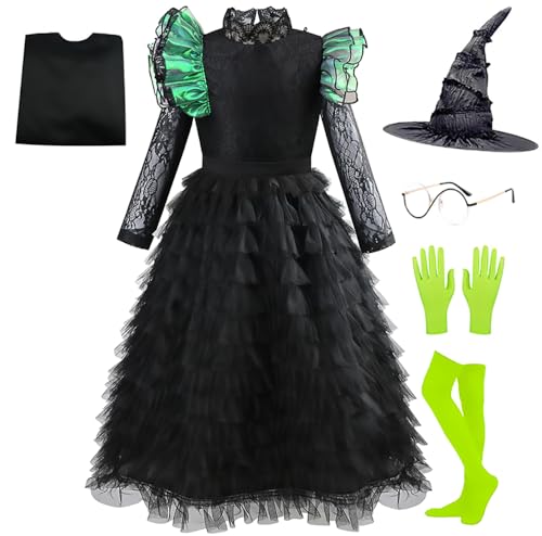 Disfraz completo de bruja niña 5-6 años con accesorios miniatura 2