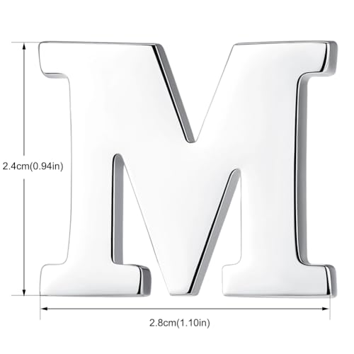 Image of HONEY BEAR Initial Alphabet Letter Lapel Pins Collar Badge Brooches for Mens /Womens Shirt Dress Decoration Silver