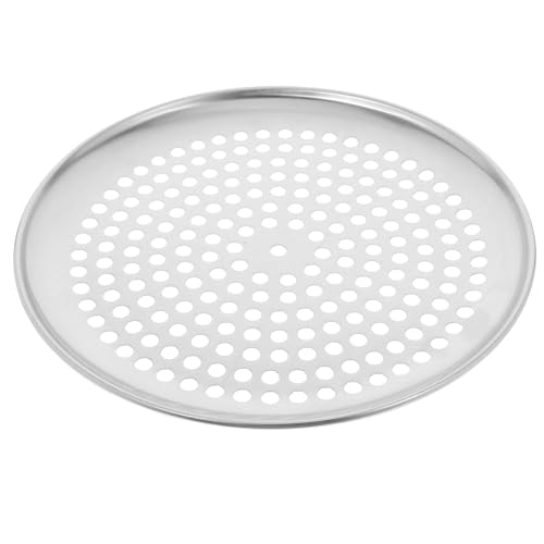 IWOWHERO Bandeja Redonda para Pizza Perforada de Antiadherente Resistente y Fácil Limpieza Accesorio Multiusos para Horno Doméstico Diseño con Orificios para Cocción Uniforme