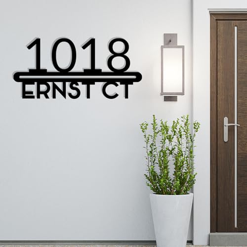 Image of Personalized House Number Custom Metal Address House Numbers Modern House Number Sign for Outside