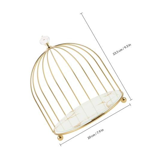 Support cupcakes cage à oiseaux dorée pour une décoration de table de mariage