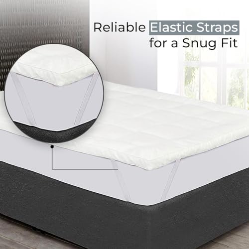 Image of Linenwalas Microfiber Mattress Padding /Topper for 5 Star Hotel Feel - Wider Single Size - White - 48 inch X 72 inch