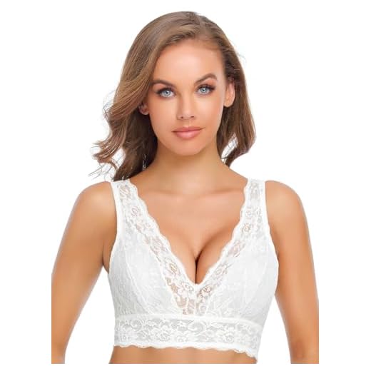 SHEKINI Damen Blumen Spitzen Bralette BH Bustier Ohne Bügel BH Gepolstert Cup Comfort Bra Unterwäsche