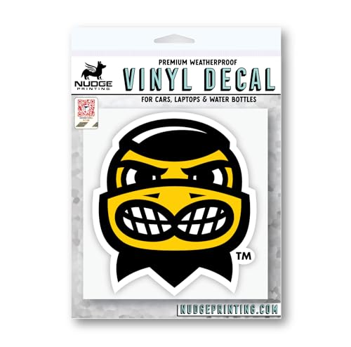 Image of University of Iowa Haweyes Herky Mascot Head Face Weatherproof Vinyl Sticker Car Decal from Nudge Printing