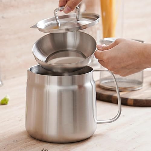 Image of Small Deep Frying Pot with Strainer Basket,1200ml Stainless Steel Pan with Handle,Ideal for Frying French Fries /Chicken Wings /Shrimp /Boiling Butter /Gravies (1.5L Deep Frying Pot)