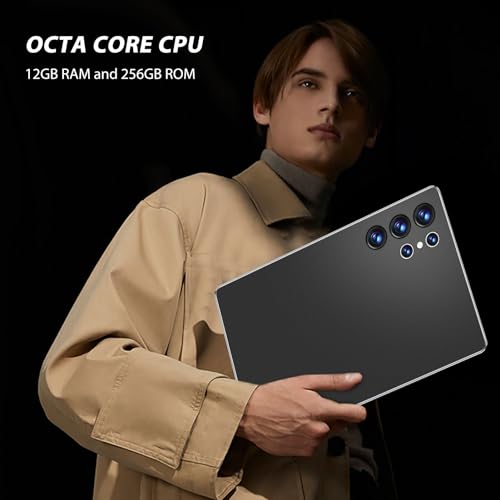 Tablet 10,1 Cala z Ośmiordzeniowym Procesorem, 12 GB RAM i 256 GB ROM, 4G LTE, baterią 8800 MAh zapewniającą długotrwałą rozrywkę (GREY)