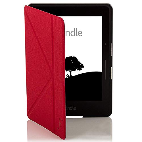Forefront Cases® Kindle Voyage Origami Funda Carcasa Caso Smart Case Cover  Ultra Delgado Ligera y Protección Completa del Dispositivo con Función Auto Sueño/Estela + Lápiz Óptico (Rojo)