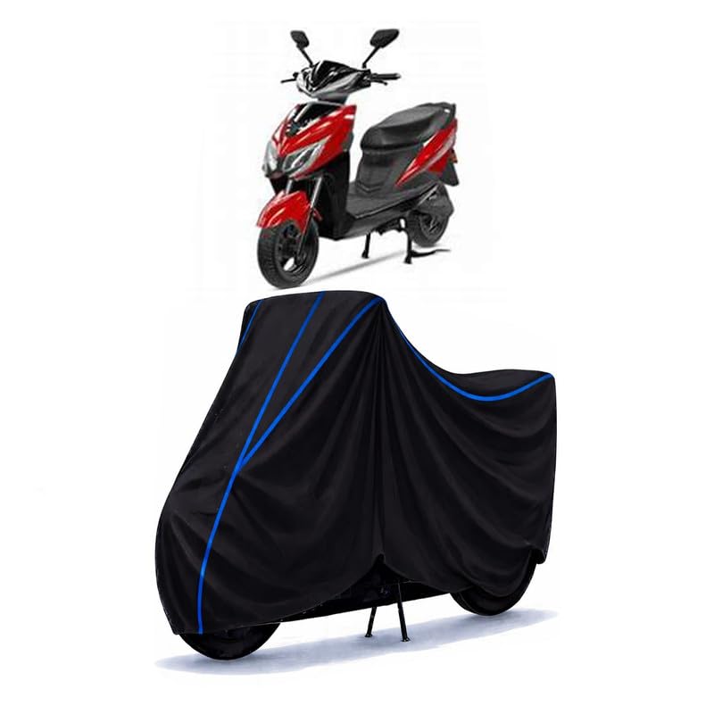 Image of Scooty Cover Water Resistant for YObykes Drift DX | Universal Scooter & Bike Cover | Heavy Duty UV Dust, Rain & Scratch Protection | Elastic Fit All Weather Indoor Outdoor | Black with Blue Piping