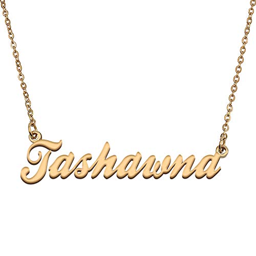 HUAN XUN Custom Personal Pendant Name Necklace Personalized My Best Friendship Gifts for Her Tashawna