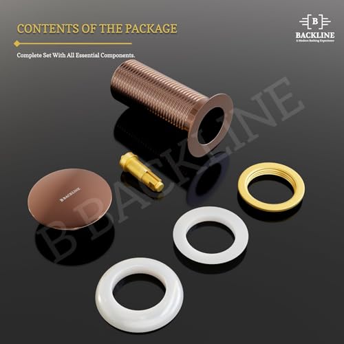 Image of Backline Brass 5-Inch Pop up Waste Coupling for Wash Basin | 32 MM Full Thread Coupling For Basin | Outlet System Full Thread Waste Coupling for Bathroom Basin (Rosegold)