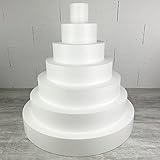  Lealoo Grande Pièce montée en Polystyrène, Base diam. 70 cm, 7 étages, Haut. Totale 70 cm, Wedding Cake Haute densité