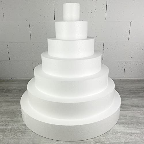 Lealoo Grande Pièce montée en Polystyrène, Base diam. 70 cm, 7 étages, Haut. Totale 70 cm, Wedding Cake Haute densité