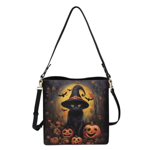 Image of HUGS IDEA Boho Bags for Women Leather Handbag Shoulder Bucket Crossbody Purse