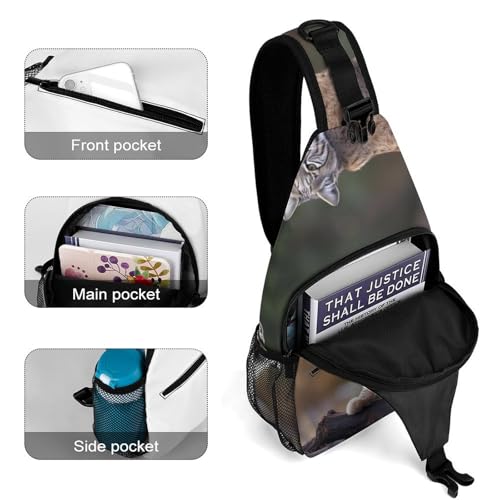 Wild Bobcat Mochila de Pecho Deportiva Casual para Hombre y Mujer miniatura 4