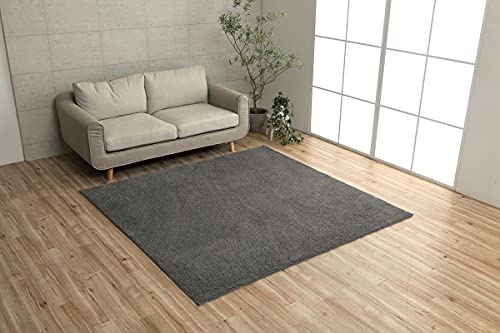 イケヒコ ラグ カーペット マット プリーム 約90×185cm グレー オールシーズン シンプル オーバーロック #3985409