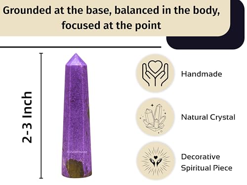 Image of Crystal Heaven Stichtite Crystal Tower Obelisk Point For Chakra, Healing And Balancing - Aaa Grade Original Certified Gemstone Agate For Reiki Meditation Yoga Spiritual (2-3 Inches)