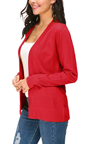 Image of EXCHIC Women's Long Sleeve Open Front Cardigan Sweater Lightweight Casual Knit Sweaters