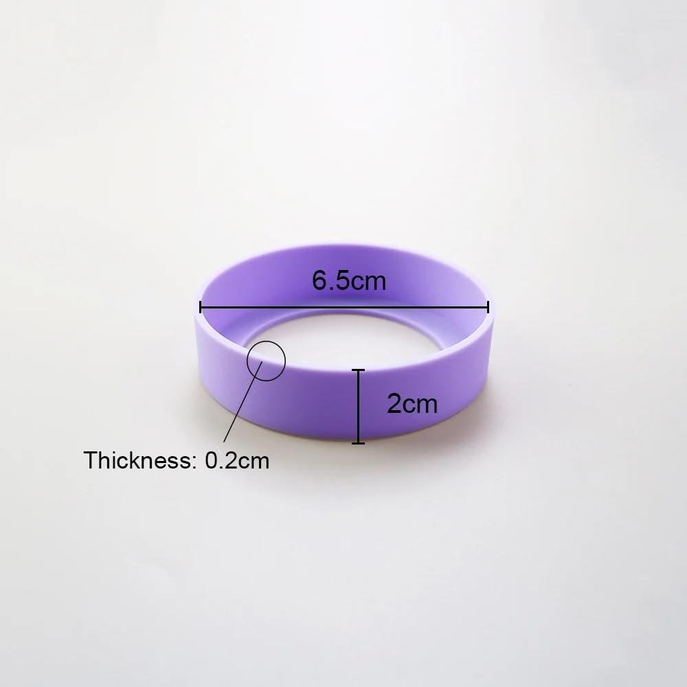 Frabakas Silicone Boot Sleeve Cap Cover Sheath Silicone Bottom Protective Non-Slip Heat Resistant Cup Mug Ring Coaster Tumbler Insulated Bottle Cup Bottom Sleeve Cover Round 6.5cm (Transparent)