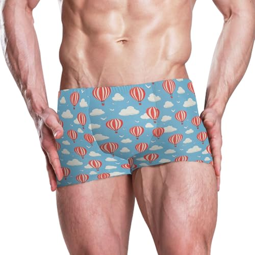 Hot Air Balloon Cloud Mens Swim Trunk Swimwear Bathing Suit Swim Brief Square Leg Board Short S B04047262