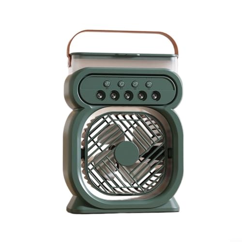 Wodsty Cooler Air Cooler portátil con 7 LED de color, fuerza del viento ajustable y niebla, capacidad de 450 ml, cable de carga USB-C, ideal para oficina en casa y viajes (negro)