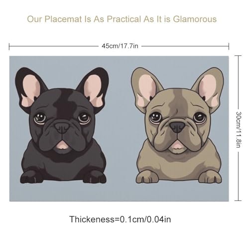 Set de table bouledogue français en PVC résistant : l'excellence d'un décor durable
