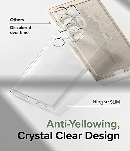 Image of Ringke Slim Compatible with Samsung Galaxy S23 Ultra 5G Case Cover Transprarent Hard 0.7mm Super Slim Thin Skin Polycarbonate Samsung S23 Ultra Back Cover - Clear
