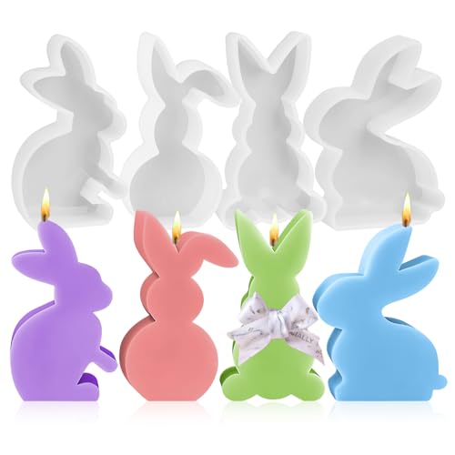FUFRE 3 stampi in silicone per colata, stampi in silicone per Pasqua, coniglietto pasquale, stampi in silicone per gesso, candele di cera di soia, artigianato