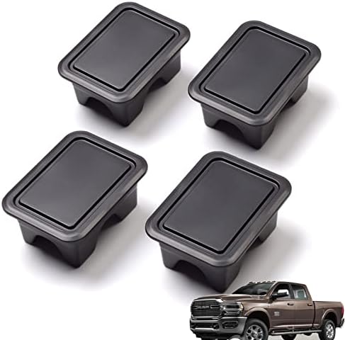 Gift2u 4pcs Bed Rail Stake Pocket Covers, Black Truck Bed Hole Plugs as Pickup Bucket Caps Hole Plugs Accessories Compatible with Dodge Ram 19-21 1500 2500 3500