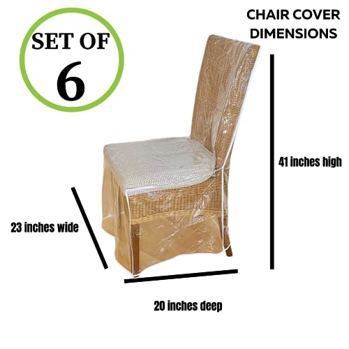 Evelots 3525 Dining Room/Kitchen Chair Cover/Protector-6 Pack- Heavy Duty Clear Pvc Vinyl-No Dust/Spill/Pet Hair/Pet Claws, Easy Clean Slipcover thumb #1
