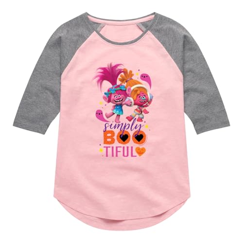 HYBRID APPAREL Trolls - Simply Bootiful Poppy - Toddler & Youth Girls Raglan Graphic T-Shirt