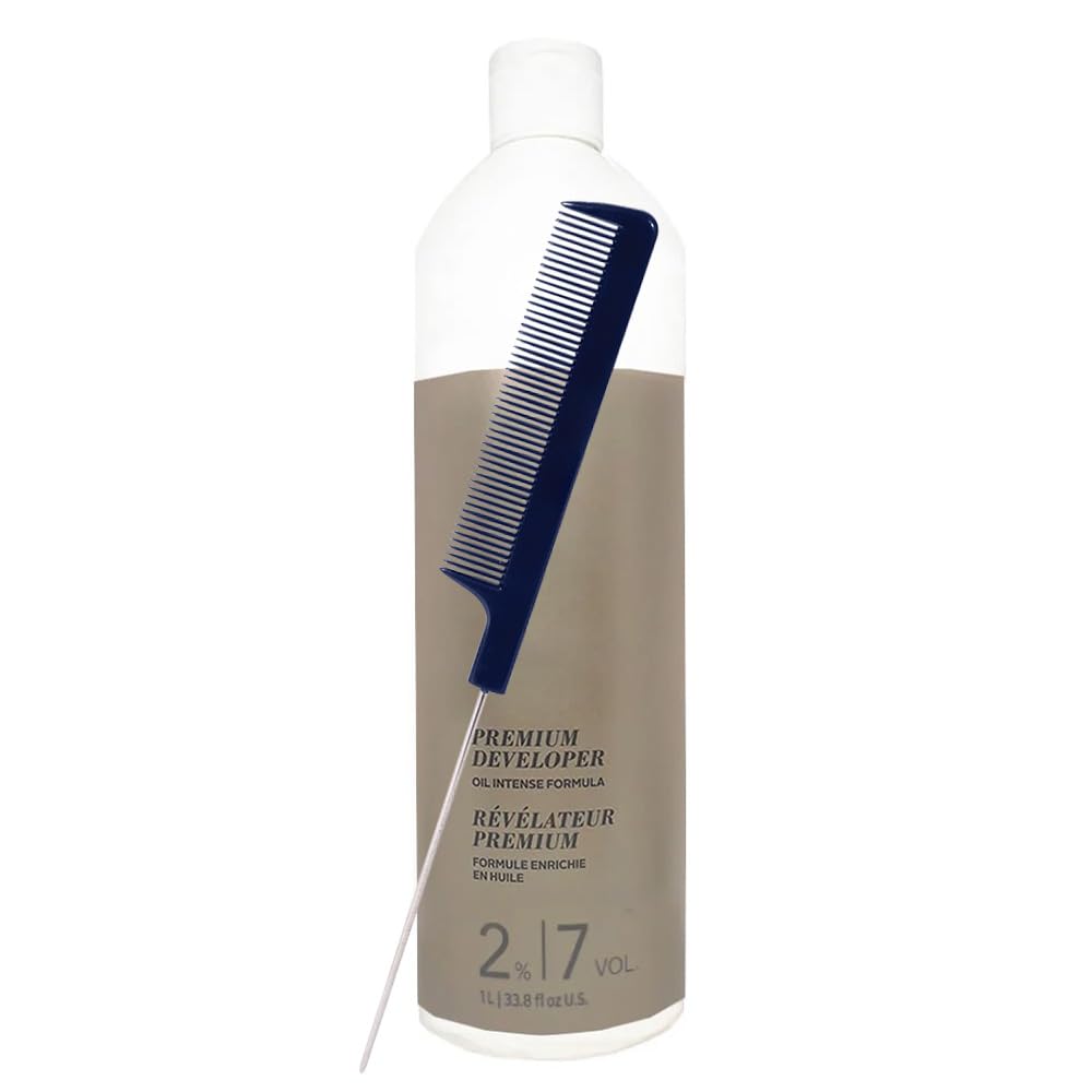 Blonde Me Developer 2% / 7 Volume 33.8 oz with Pin Tail Comb – Low Volume Hair Developer for Gentle Lightening and Toners