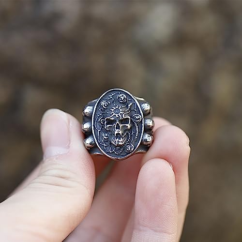 Image of 2023 Skull Ring Cool Evil Death Punk Rock Stainless Steel Rings Aly Style Jewelry