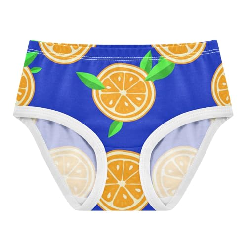 Orange Slice Dark Blue Toddler Underwear Custom 2t Cotton Girl Panties Cute Designer Briefs Underpants