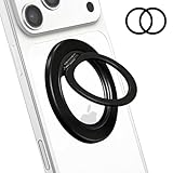 スマホリング マグセーフリング【軽量で薄型】360度回転 マグネット リング 薄型 に対応 磁気増強 Magsafe マグセーフ iphoneリング マグセーフリング スマホスタンド メタルリング スタンド機能 角度調整可能 メタルリング付き 取り外し に12 Pro Max iPhone 13 /14/ 15 /16 Androidに対応 (ブラック)