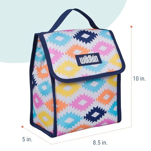Image of Wildkin Kids Insulated Lunch Bag - Reusable, Ideal for Hot /Cold Snacks, School & Travel - Aztec