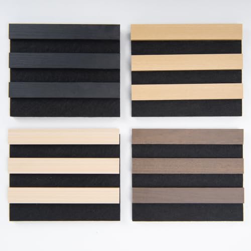 Image of Art3d Wood Slat Panels, Soundproof Drop Ceiling, 4 Multi-Color, Sample Pack