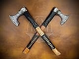 SHINY CRAFTS-Norse viking axe camping hatchet berserker axes-Viking Axe Hatchet Throwing Axes Hand Axe Gifts for him Wood Working Tool Viking Gifts for Men Tomahawk Bearded Axe (SCA 17)