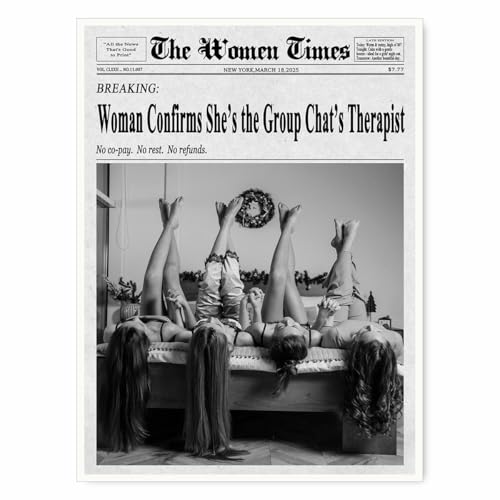 Best Friend Newspaper Wall Art Poster Trendy Headline Print for Girl Dorm or BFF Birthday Gift Retro Friendship Print for Bar Cart or Apartment Decor-11x14Inch Ready to Hang (Unframed)