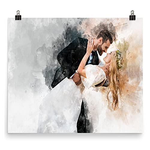 Personalized Gifts, Anniversary for Her, Watercolor Poster from Photo, Wedding Anniversary, Wedding Gift for Couple, Personalized Poster, Gift for Couple, Gift for Her, Print from Photo, 8 x 10 in
