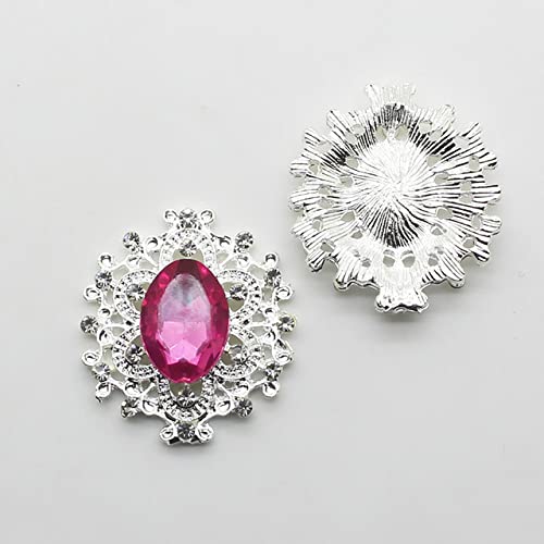 Nicey Bouton ovale en alliage argenté à fond plat pour décoration de bijoux de mariage