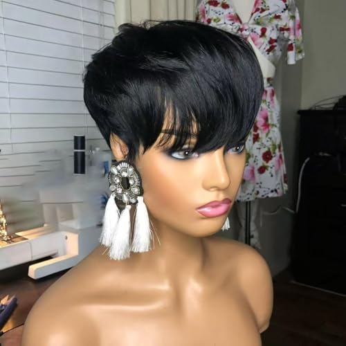 Tgezer Pixie Wigs for Black Women Short Pixie Cut Wig