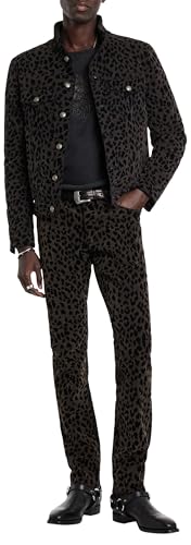 John Varvatos Men's J702-Slim Fit-Flocked Leopard-Jack Wash3