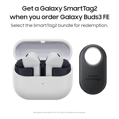 Image of SAMSUNG Galaxy Buds 3 FE (2025) + Galaxy SmartTag2, True Wireless Bluetooth Earbuds, Active Noise Cancellation, Powerful Sound, Clear Calls, Long Lasting Battery, Gray [US Version, 2 Year Warranty]