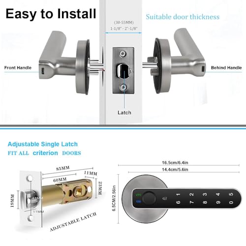 Image of Fingerprint Door Lock- Smart Door knob,biometric Door Lock，with passcode keypad keyless Entry Door Handle，for Bedroom Home Hotel Office Apartment